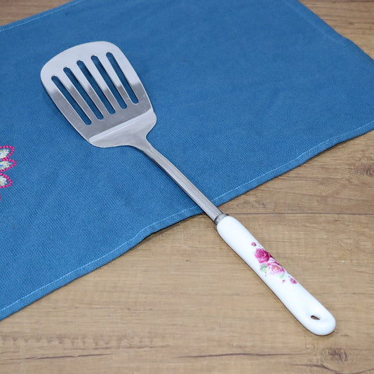 White Flowers Stainless Steel Utensils