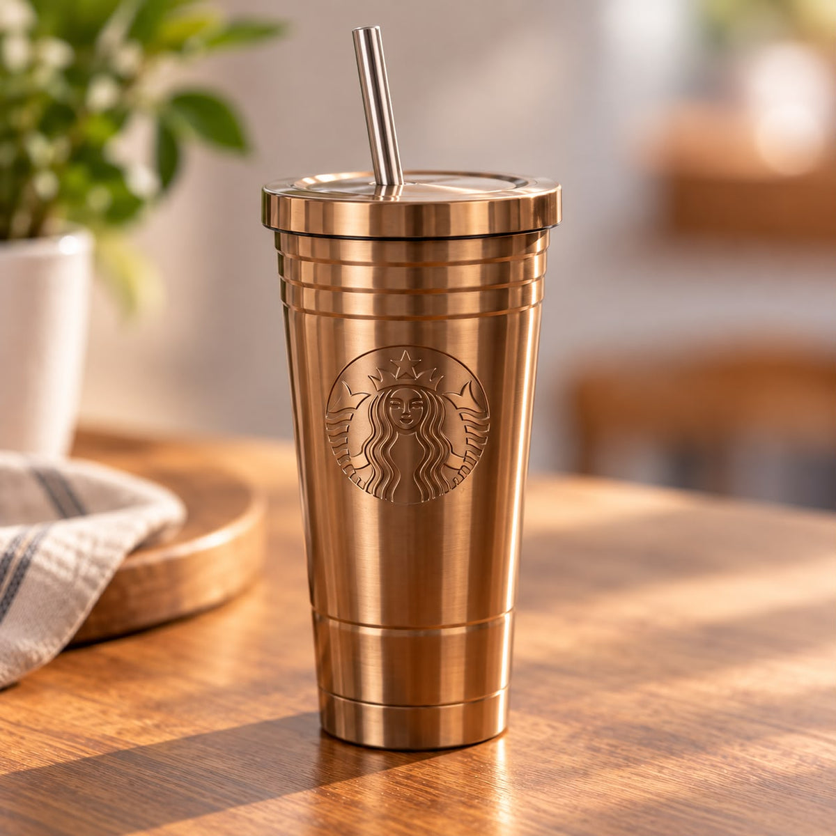 Starbucks Stainless Steel Tumbler with Straw 473ml