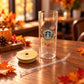 Starbucks Gold Autumn Glass Cup with Lid & Straw 420ml