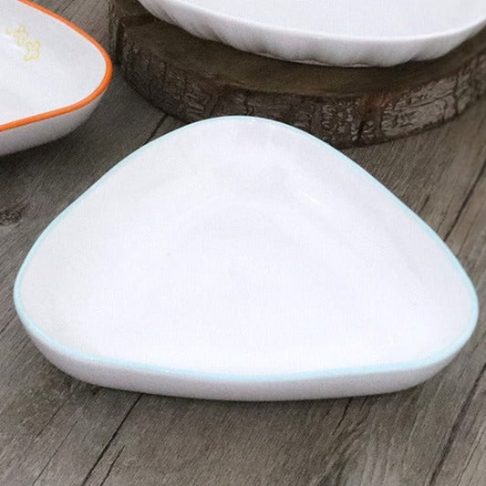 Blue Top Triangle Porcelain Plate