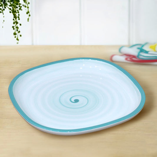 Turquoise Swirl Porcelain Plate