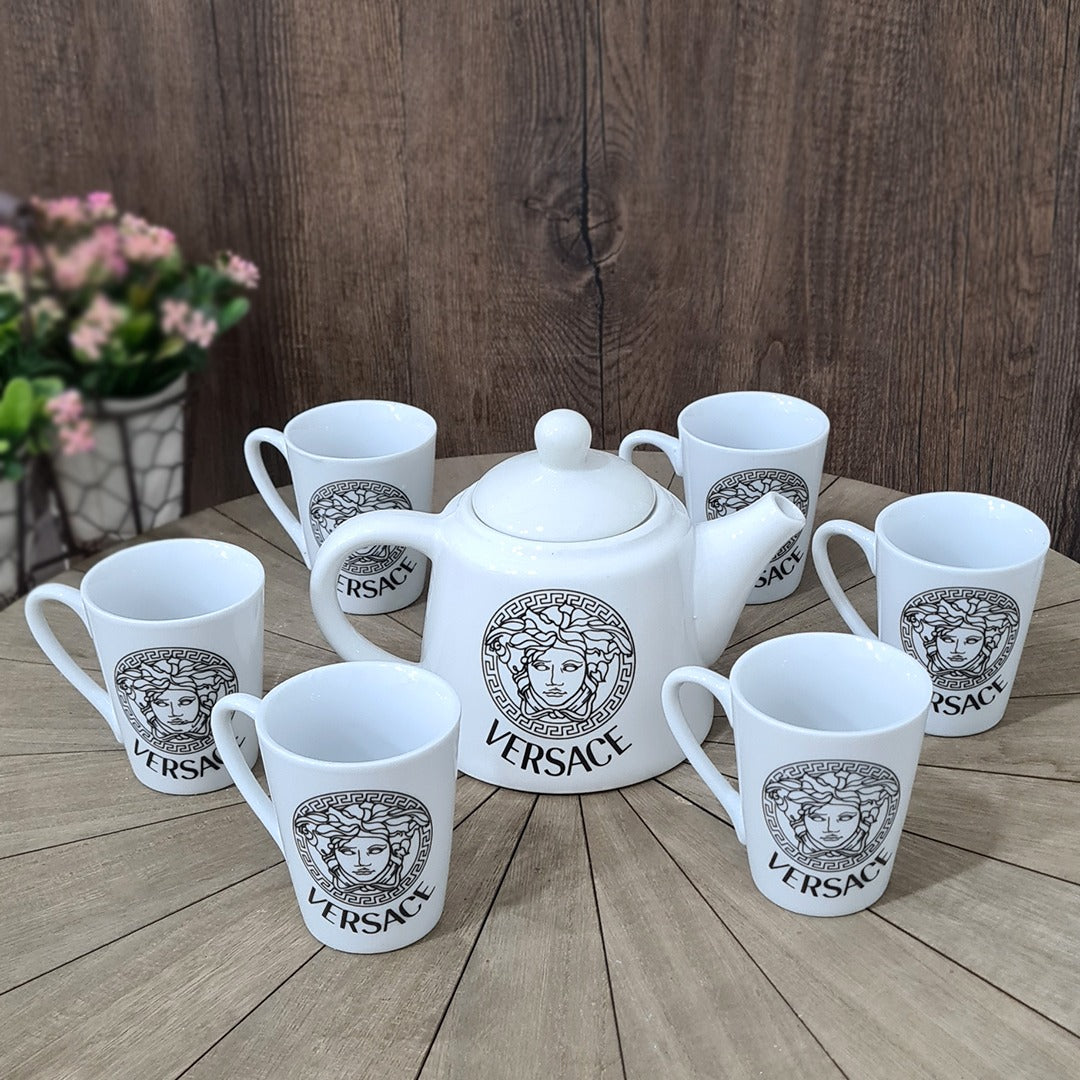 Versace Porcelain Teapot & Cups Set (8pcs)