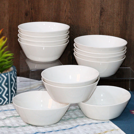 Simple White Porcelain Bowl Set