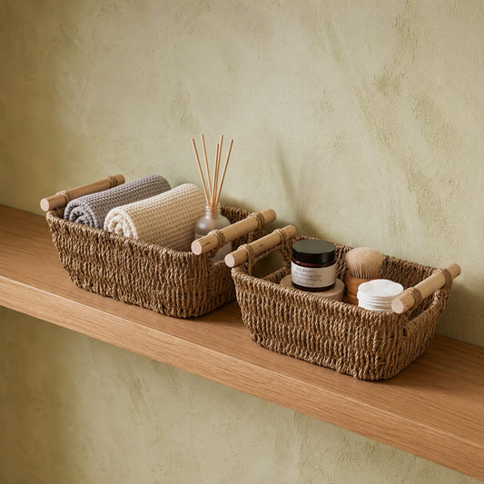 Rectangular Woven Baskets Set (2pcs)