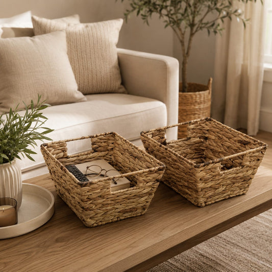 Rectangular Woven Baskets Set (2pcs)