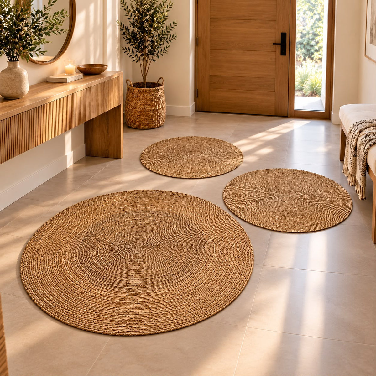 Woven Round Floor Mats (Available in 3 sizes)