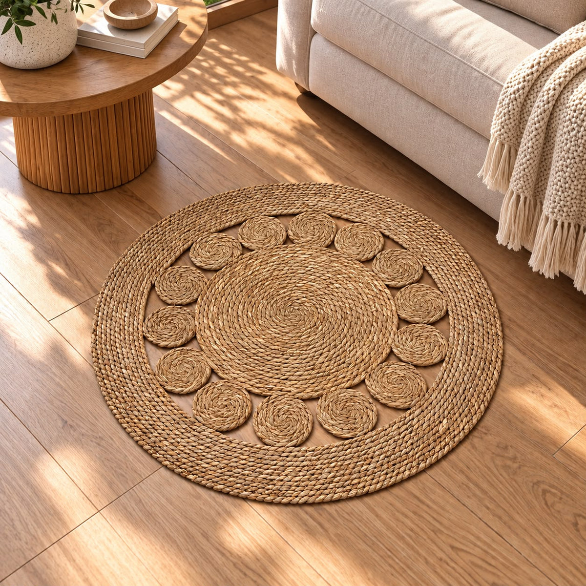 Circles Woven Round Floor Mats (Available in 2 sizes)