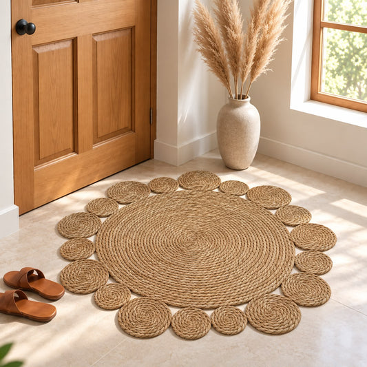Bubbles Woven Round Floor Mats (Available in 2 sizes)