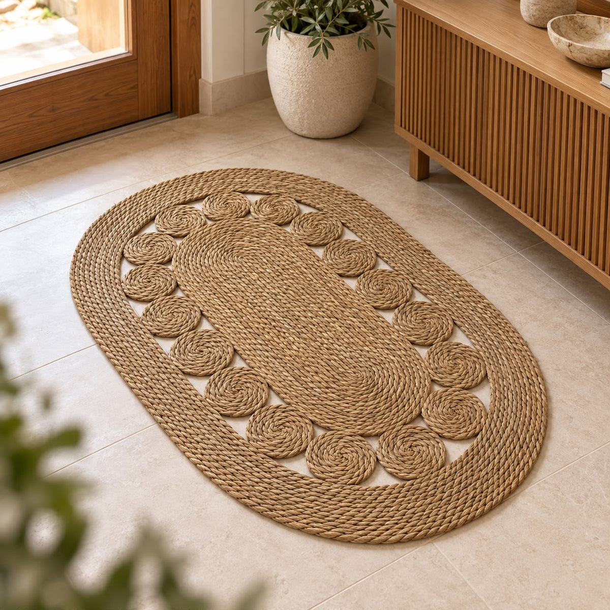 Woven Oval Floor Mat