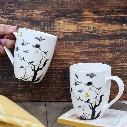 Yellow Bird Porcelain Mug