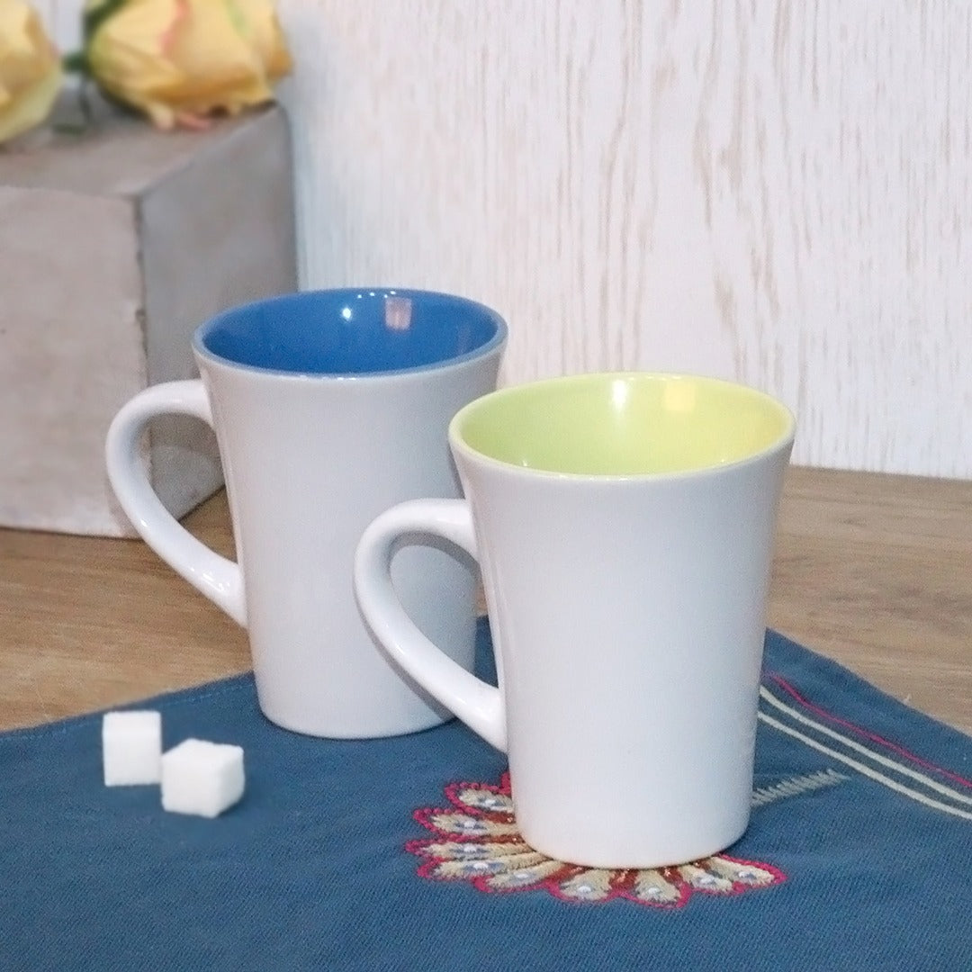 Yellow Blue Porcelain Mugs