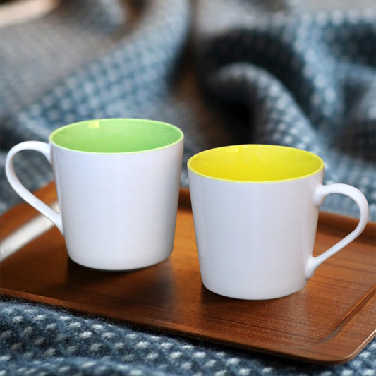 Yellow & Green Porcelain Mugs