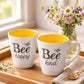 Yellow Bee Porcelain Mugs