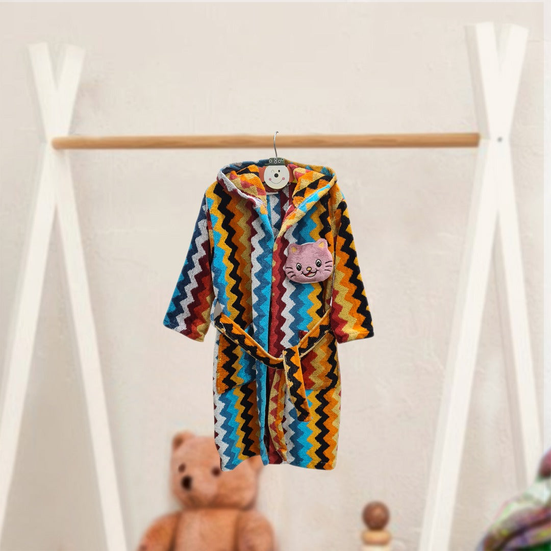 Zigzag Lines Kids Bathrobe