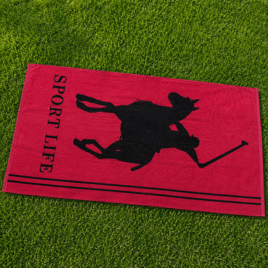 Red Cotton Beach Towel (85x160cm)