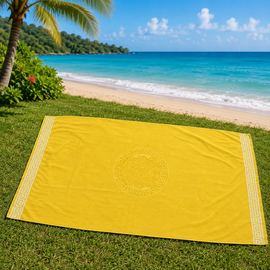 Versace Yellow Cotton Beach Towel (95x165cm)