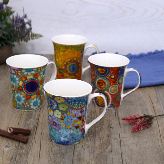 Colorful Flowers Porcelain Mugs