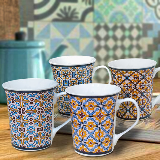 Colorful Tiles Porcelain Mugs
