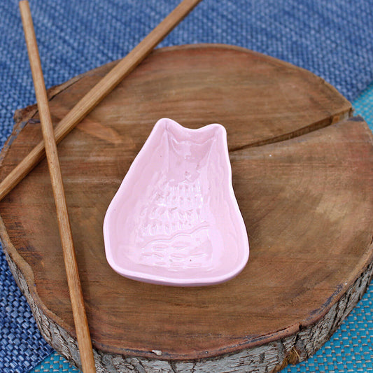 Pink Cat Porcelain Saucer