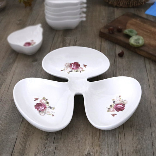 Rose Divided Porcelain Plate