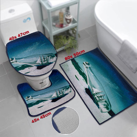 Ship in Bottle Bathroom Mats Set