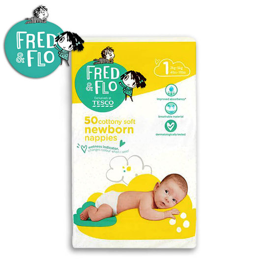 Fred & Flo Baby Diapers (2-5kg) (50 diapers)